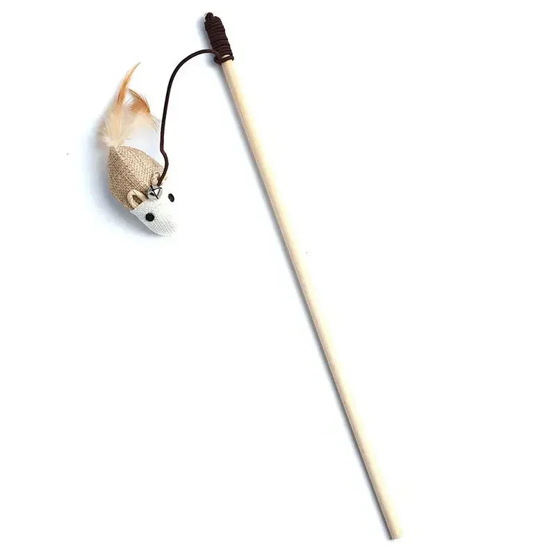 Interactive Feather Cat Wand Toy
